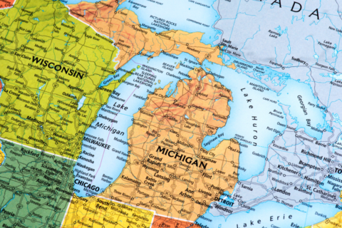 Michigan Map Top 480x320 