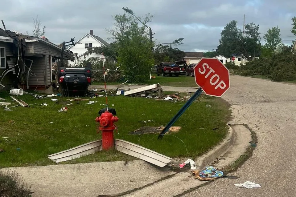 Community hit by a tornado