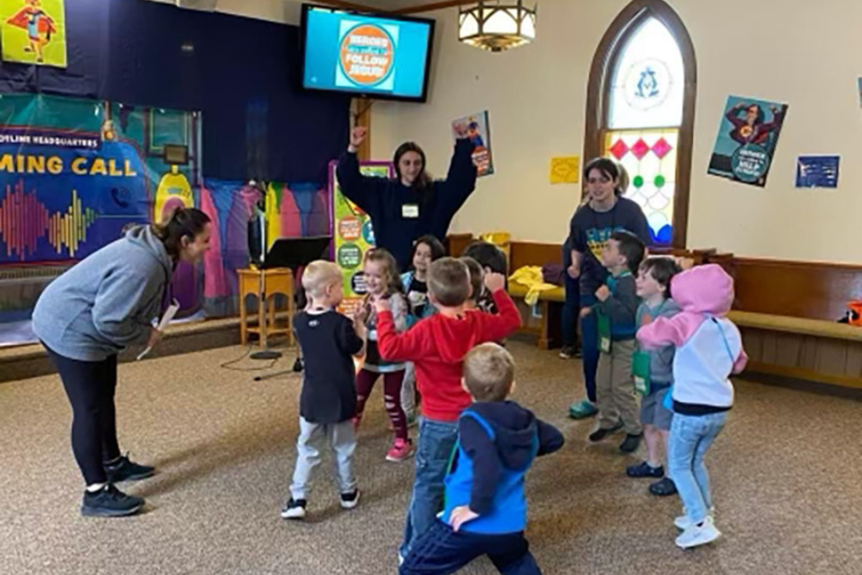 Children enjoying VBS