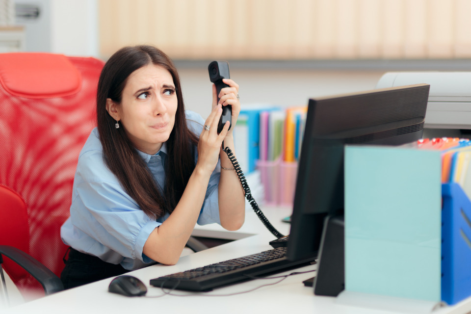 Woman answering a phone call