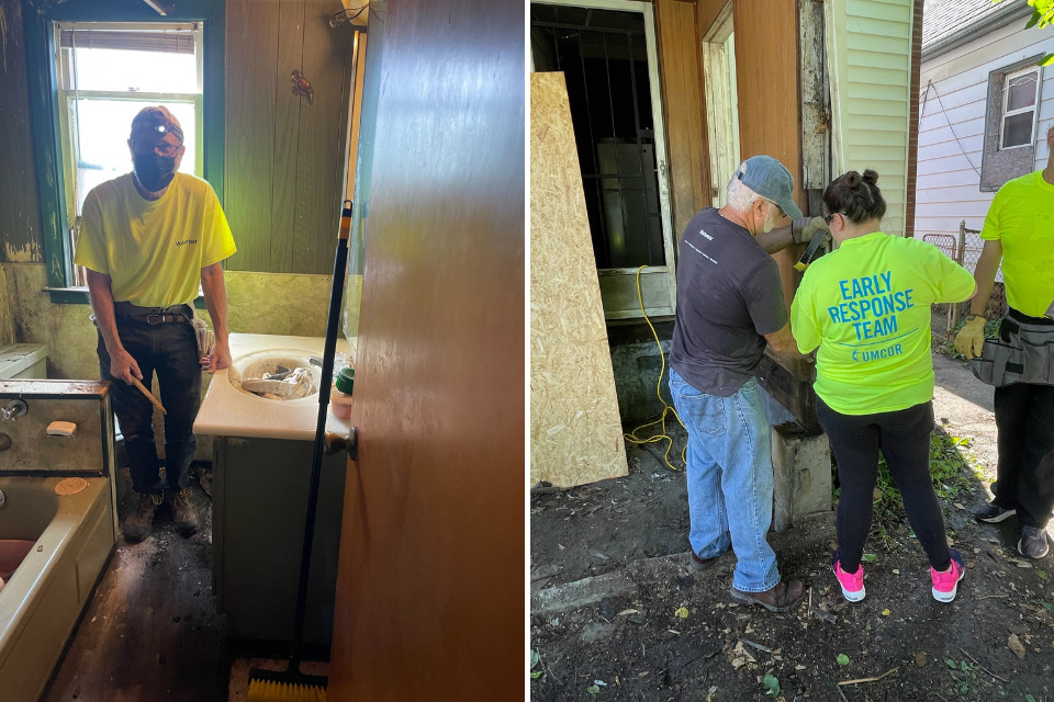 Flood cleanup in Detroit