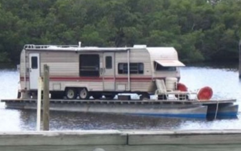 RV on a floating barge