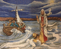 Mosaic of Jesus on the waters