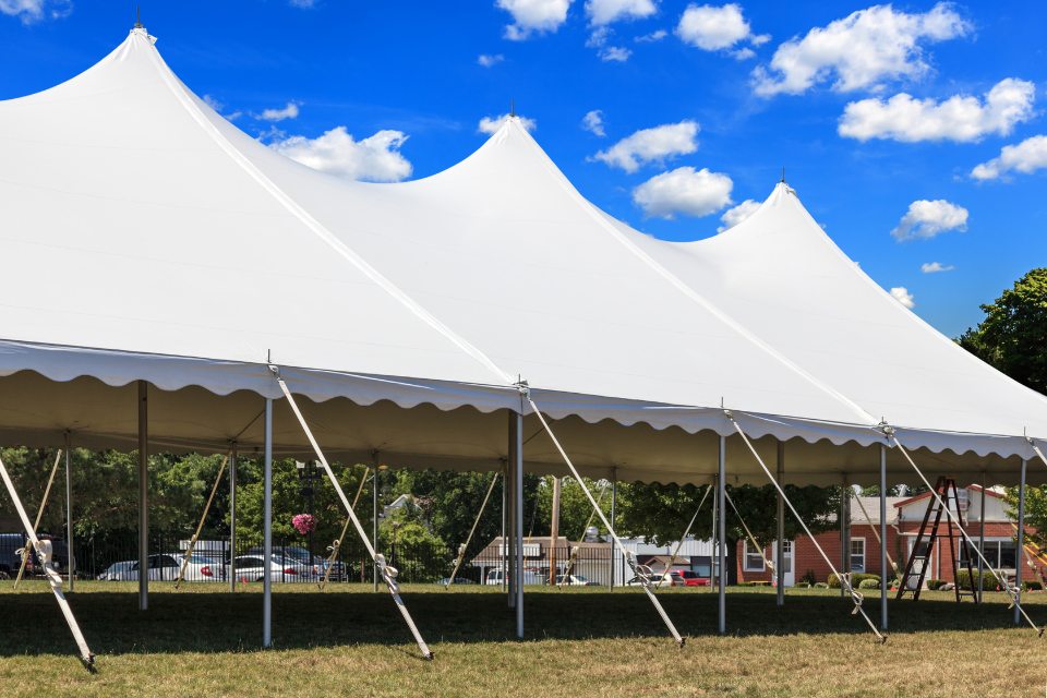 Big white tent outdoors
