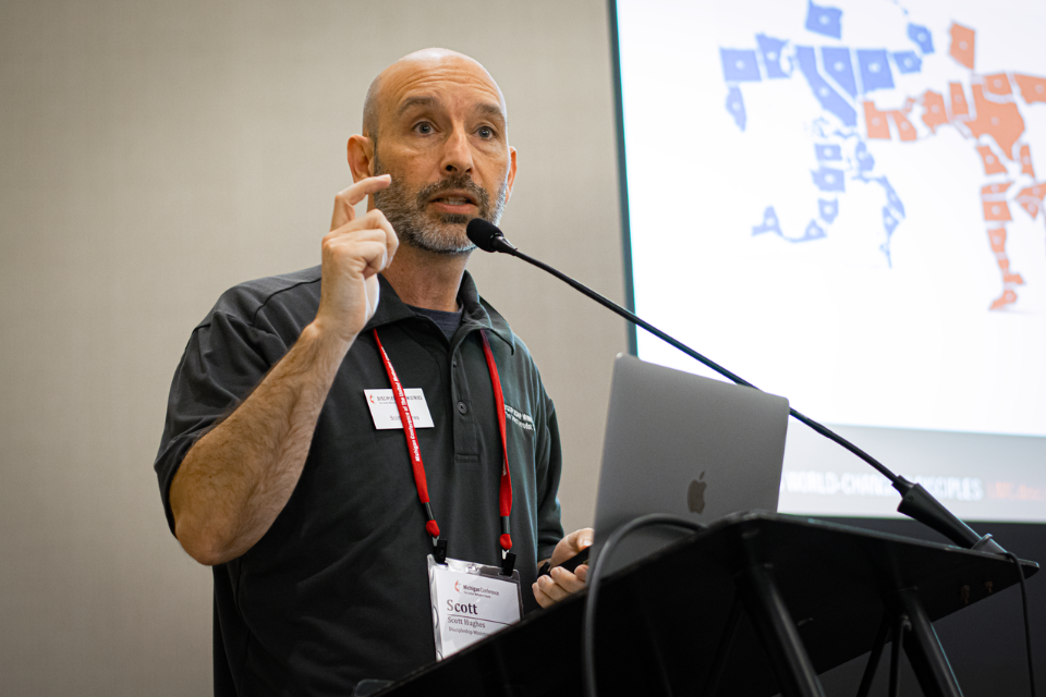 Man giving presentation at conference