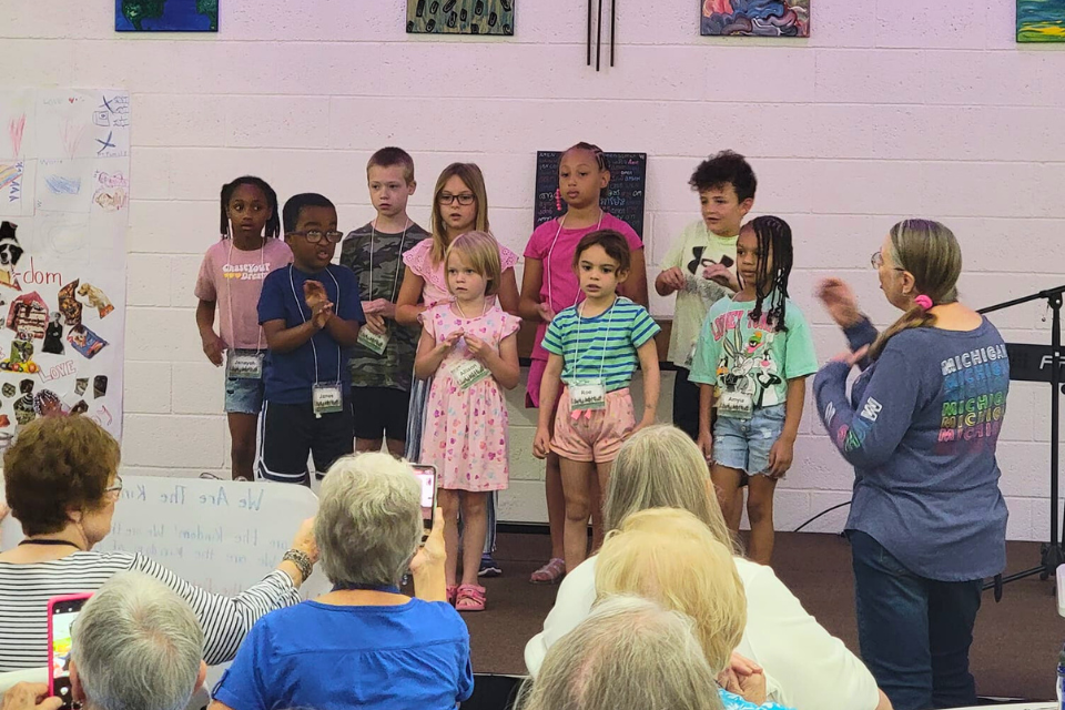 Children singing