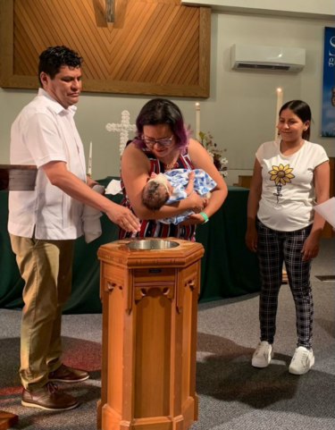 Baptizing a baby