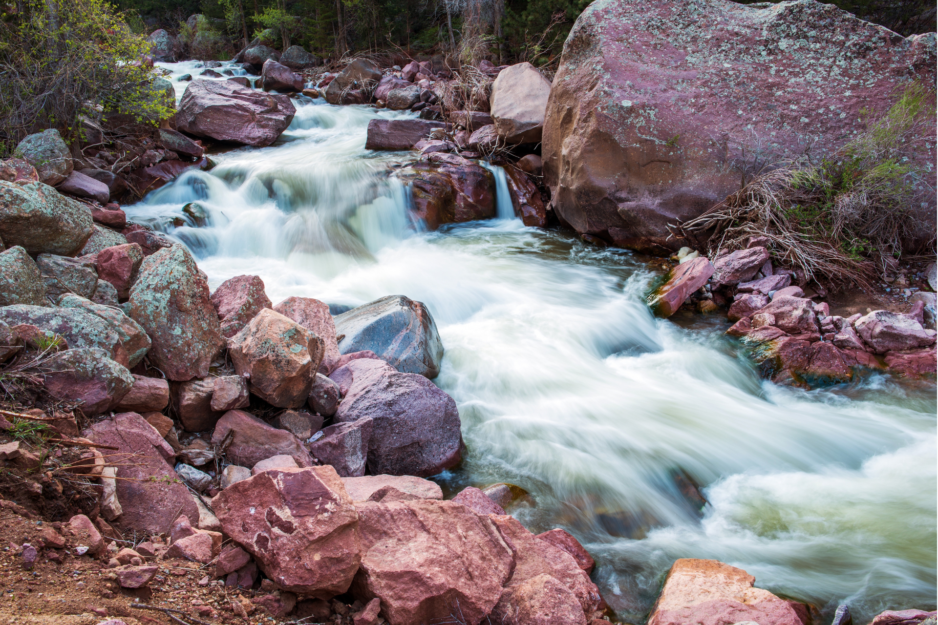 River rushing through rocks