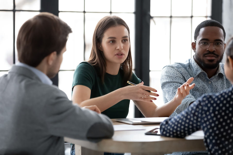 Group members listening to each other