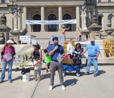 Pastor speaking at state capitol