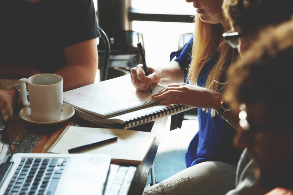 Group meeting around a table