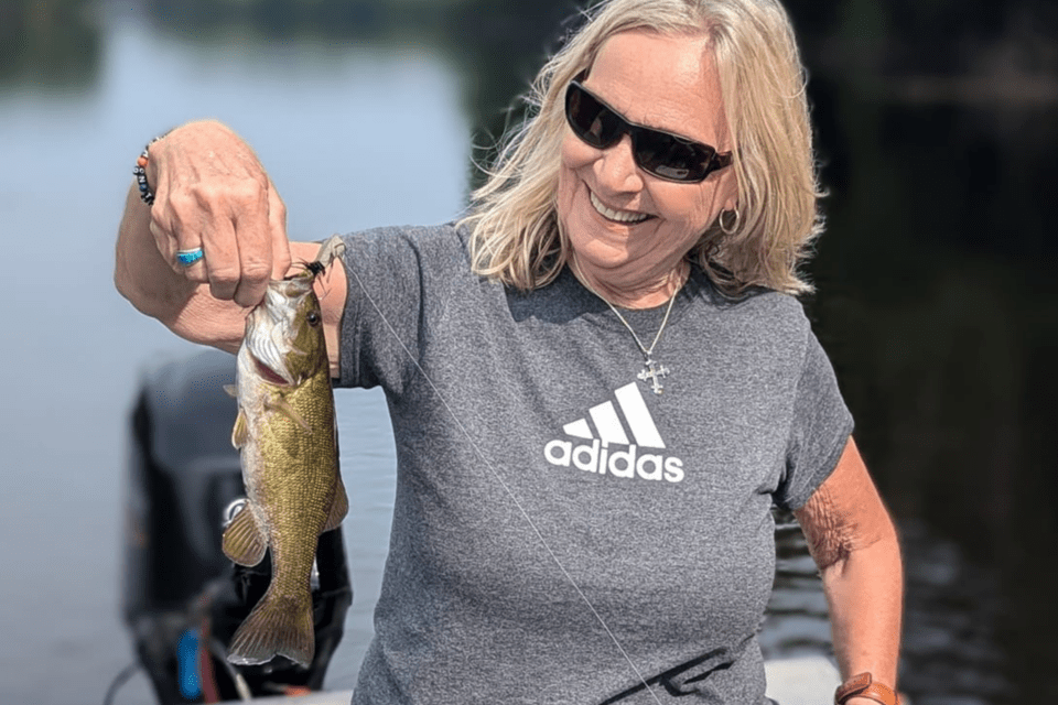 Woman holding a fish