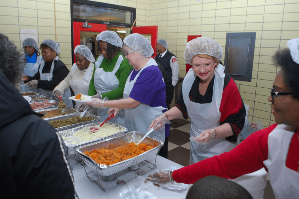 Serving a public meal for thanksgiving