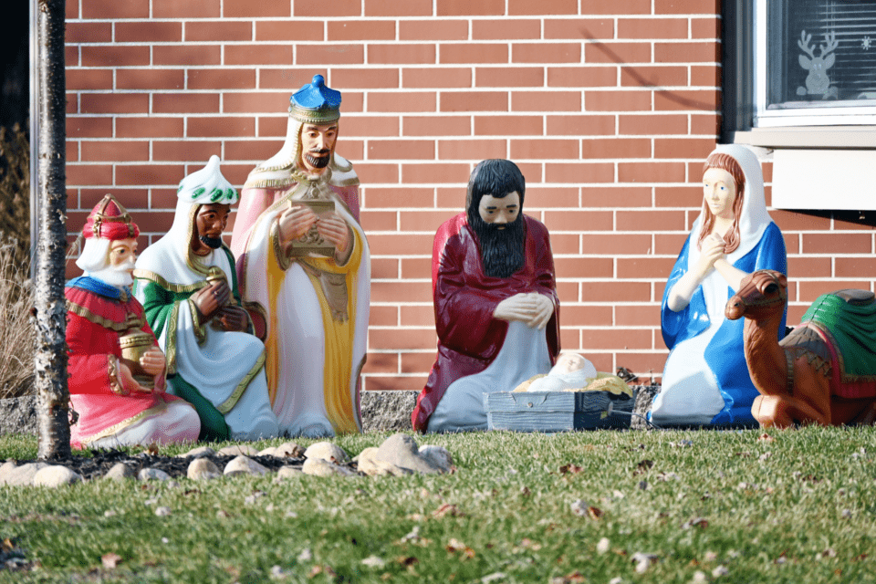 Outdoor nativity scene