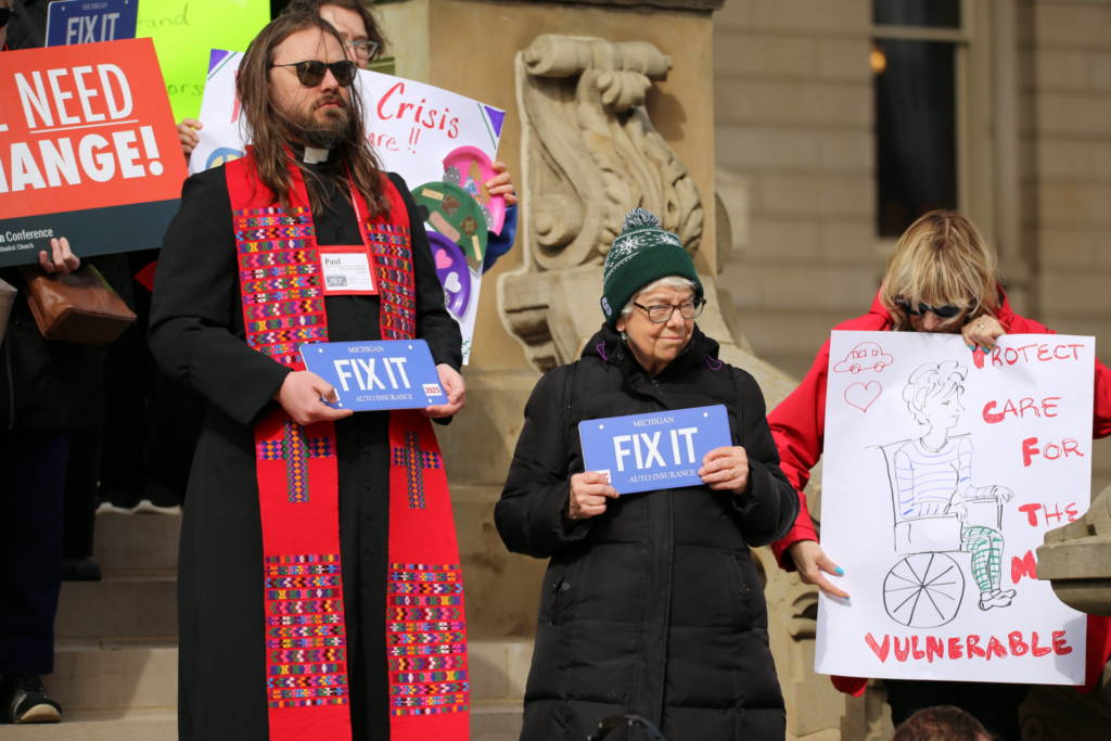 People at a rally