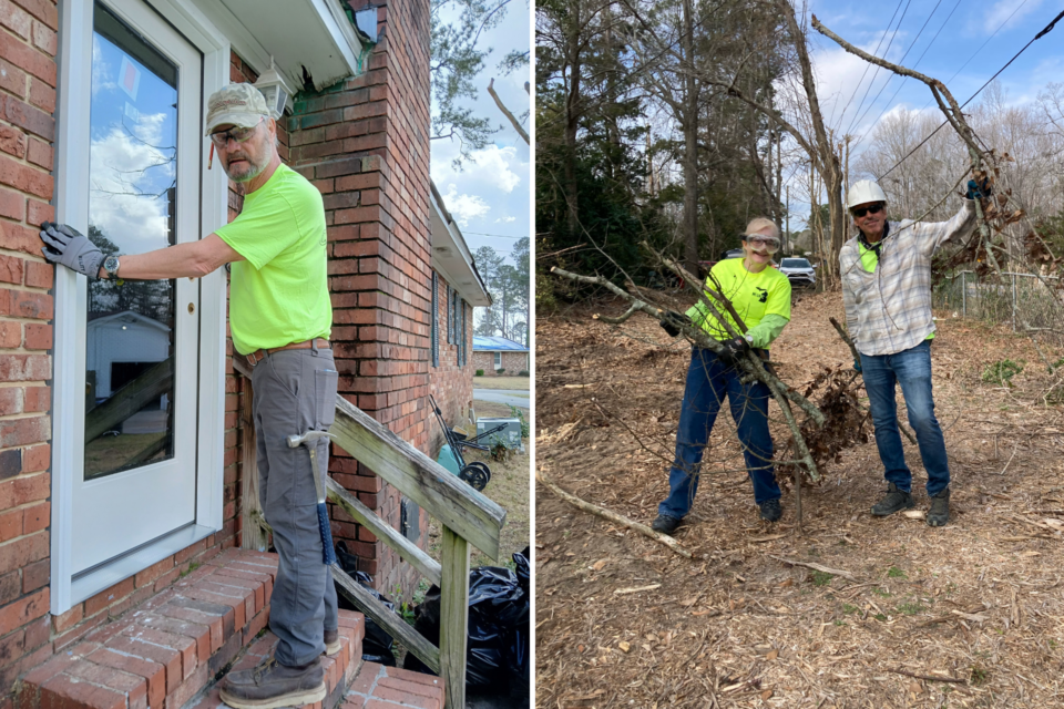 Volunteers aiding with disaster recovery