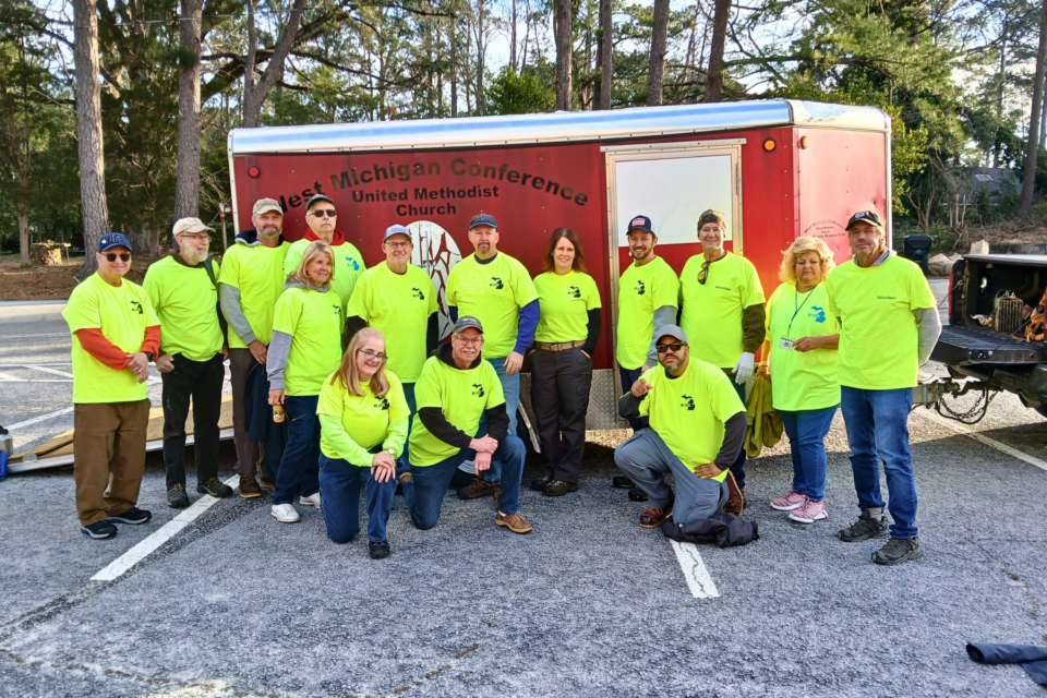 Team of disaster relief volunteers