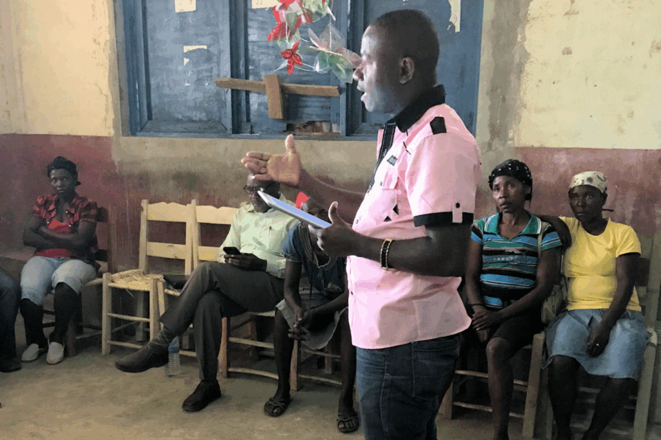 Man speaking to a group