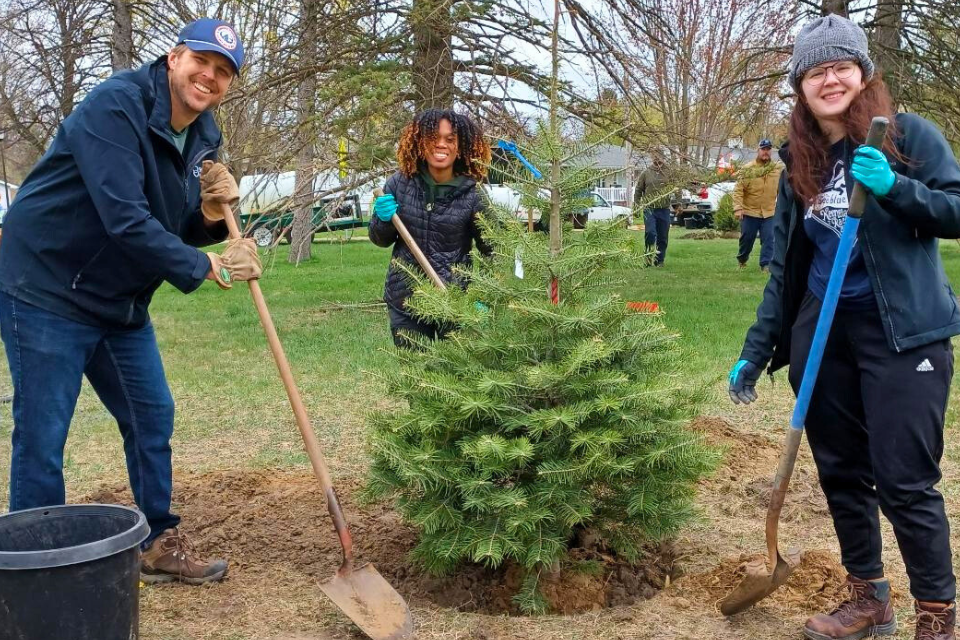 Planting a tree on Earth Day