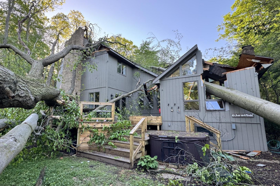 Home damaged by wind storm