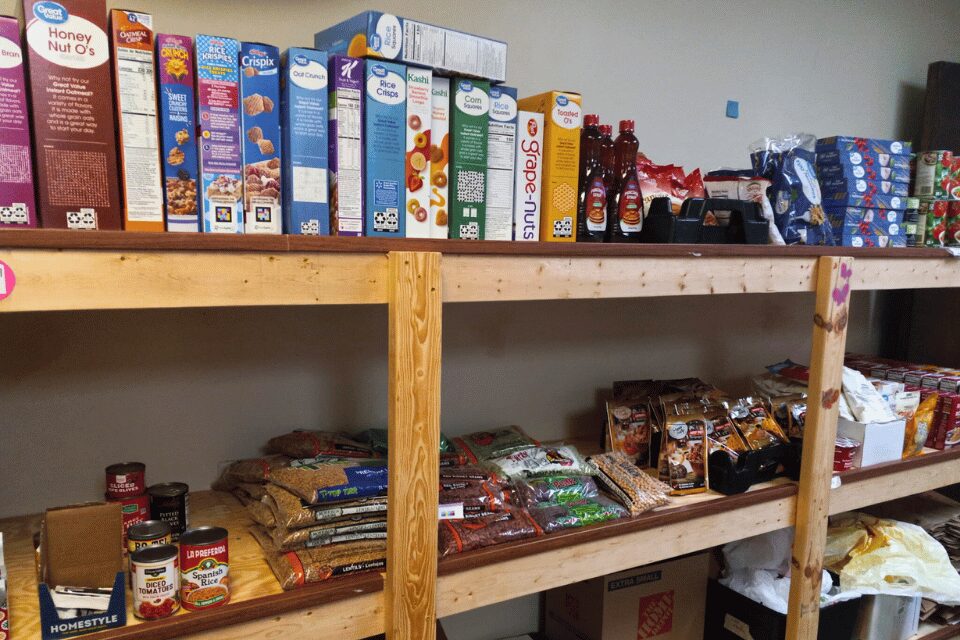 Groceries on shelves
