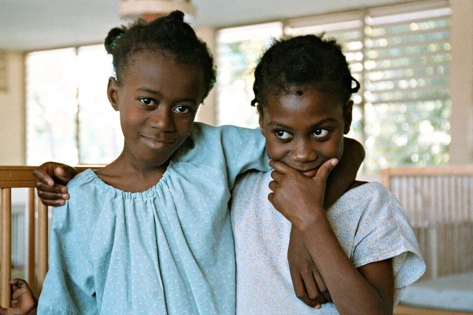 Two children at a hospital