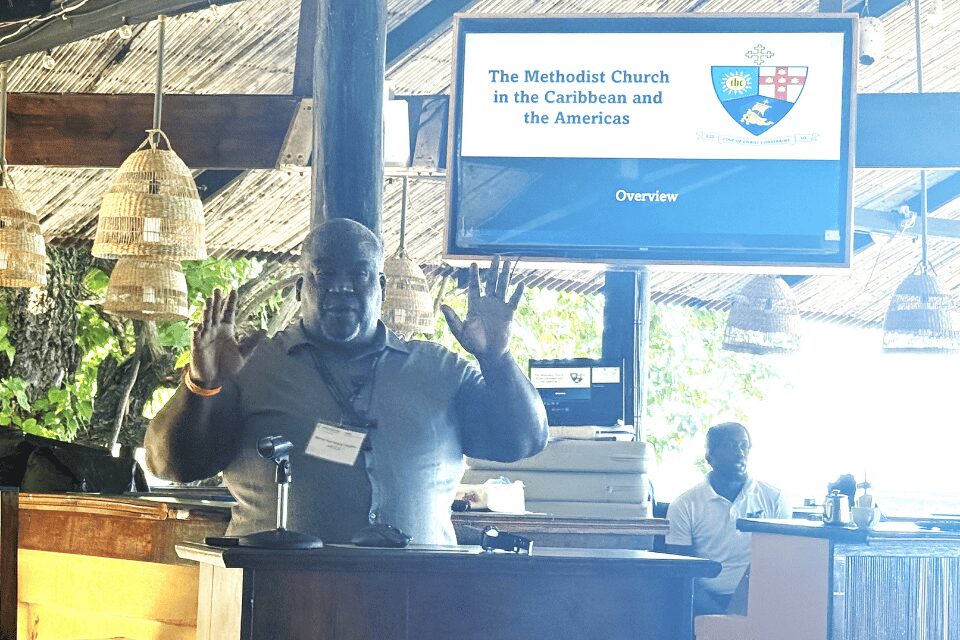 Church leader giving presentation