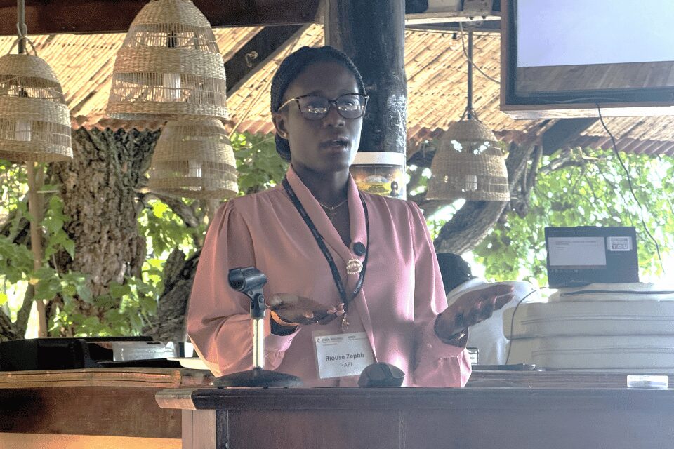 Medical doctor in Haiti giving presentation