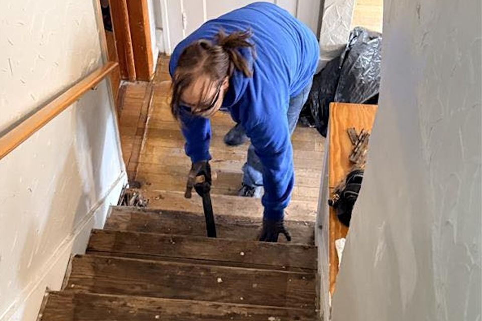 Repairing steps after storm damage