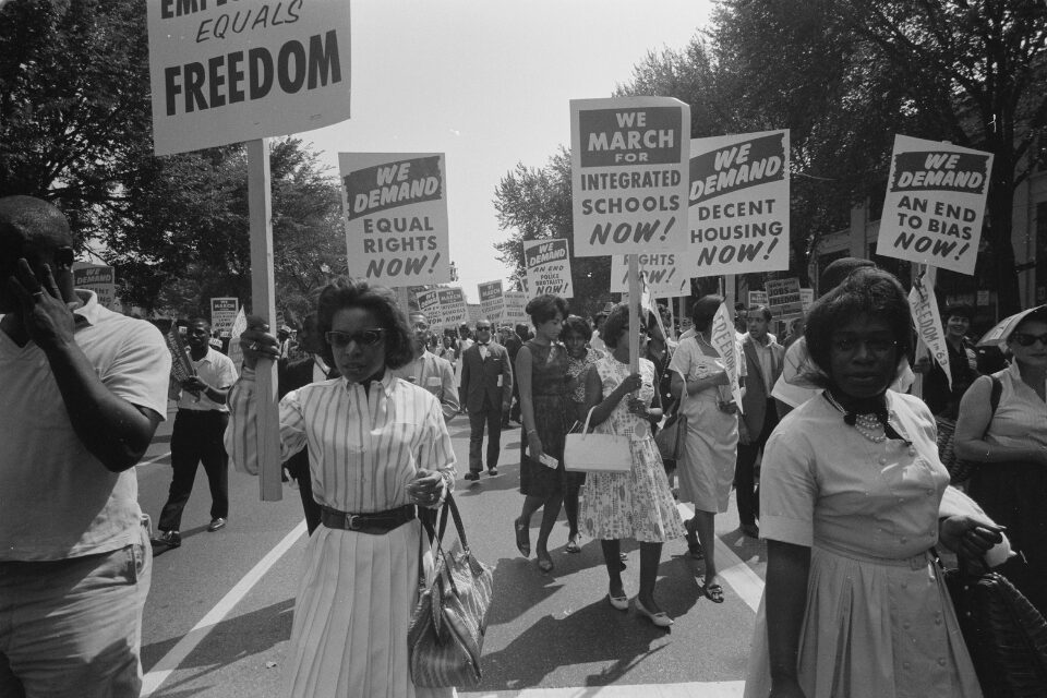 Civil rights marchers in the 1960s