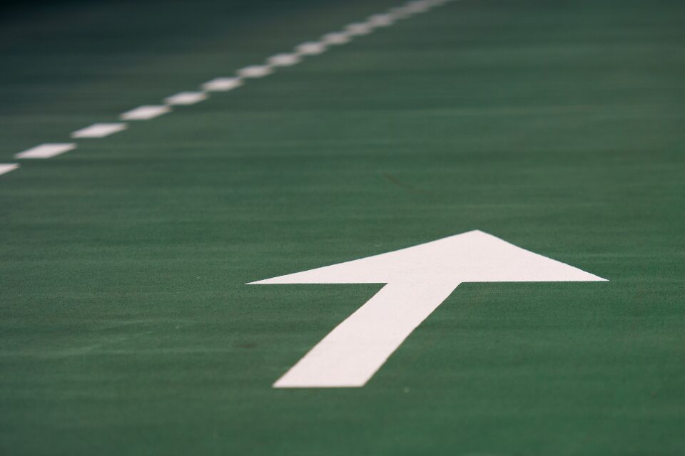 Arrow on pavement