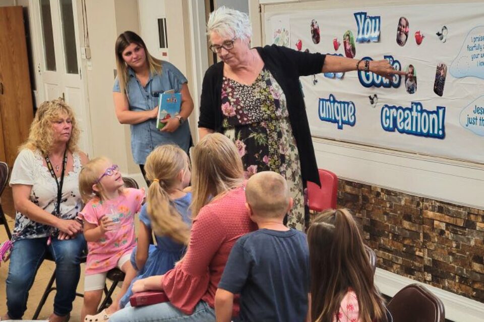 Pastor teaching Sunday school