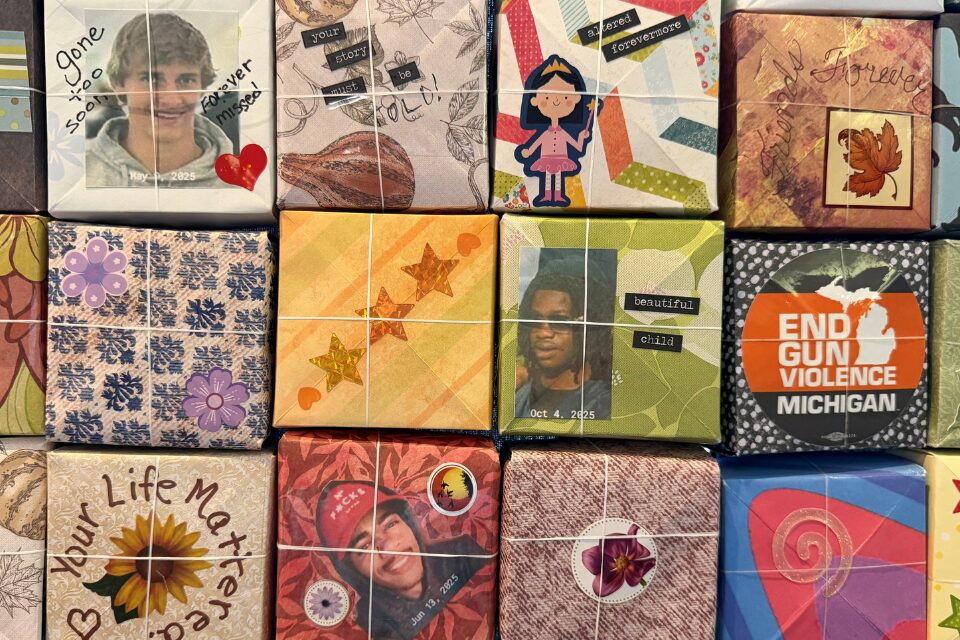 Art display close-up