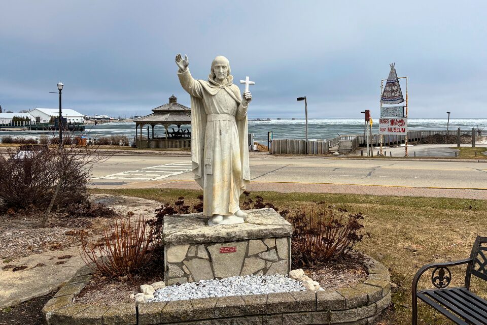Statue of Father Marquette in St. Ignace