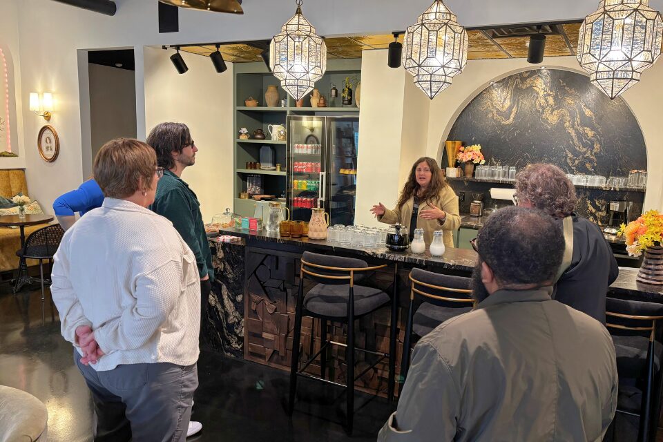 Guests receiving snacks