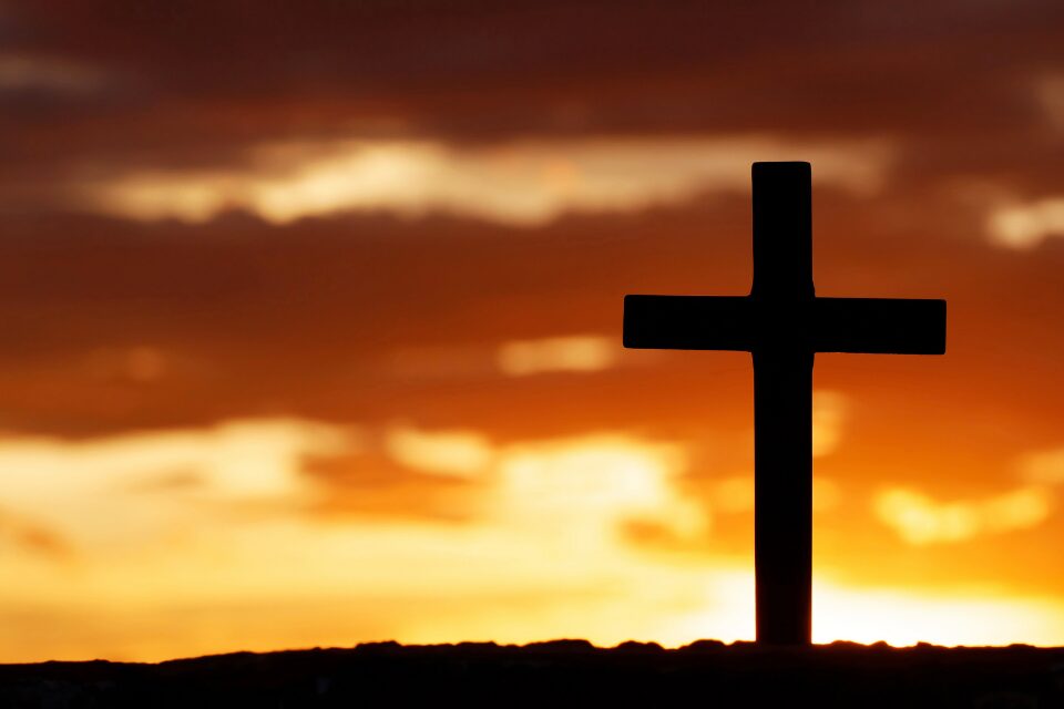 Cross at sunset