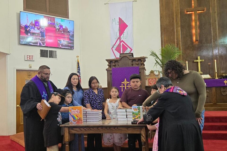Praying over children's Bibles