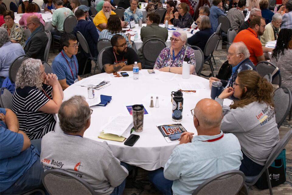 Group discussion around a table