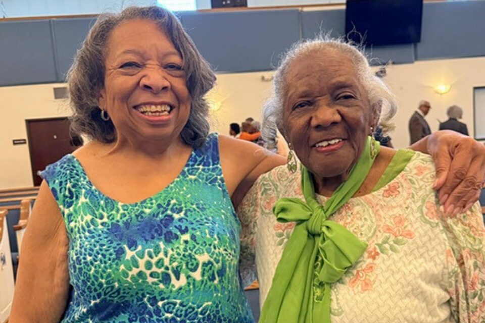Two people at church event