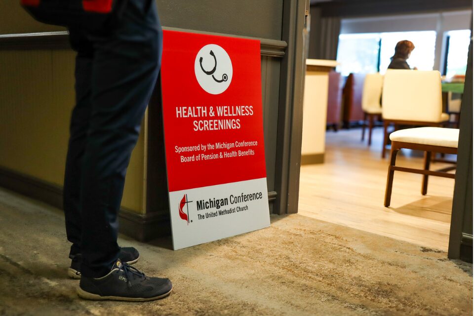 Sign for health screenings