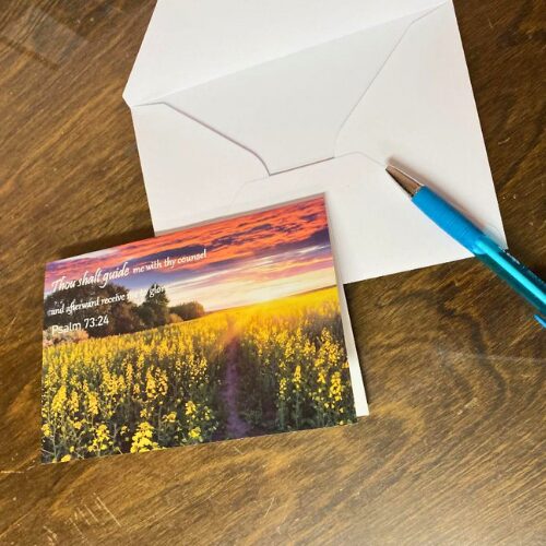 Greeting card of encouragement with pen