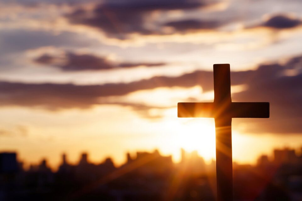 Cross at sunset