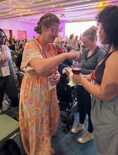 Woman receiving Holy Communion