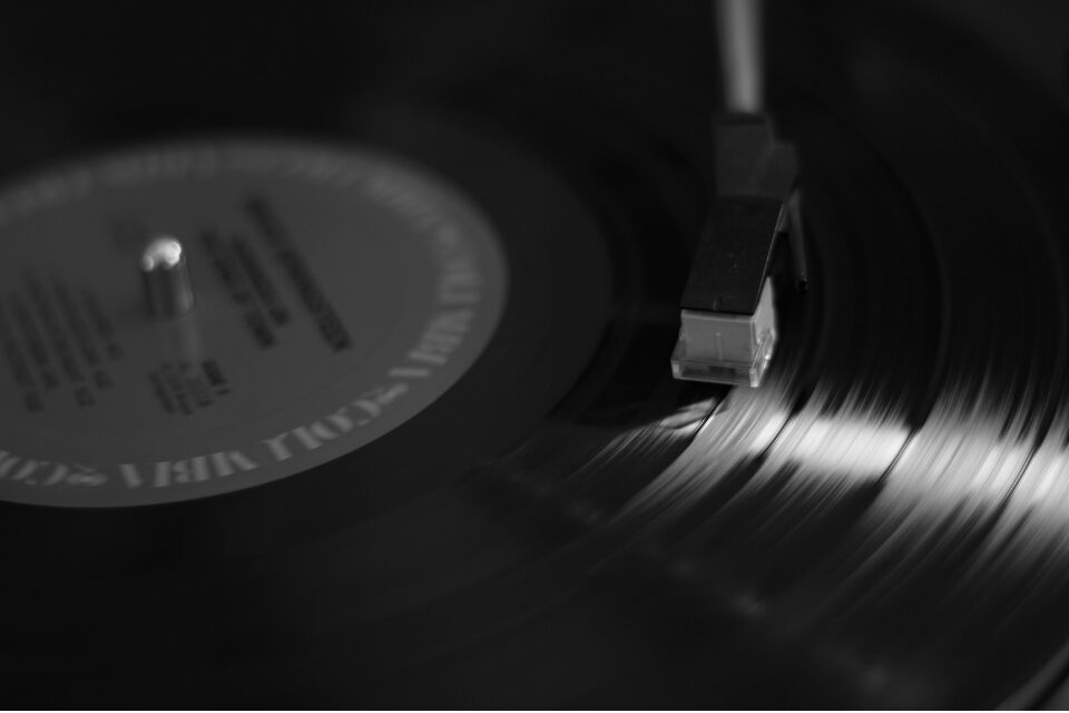Vinyl record playing