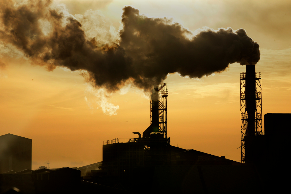 Smoke stack polluting the air