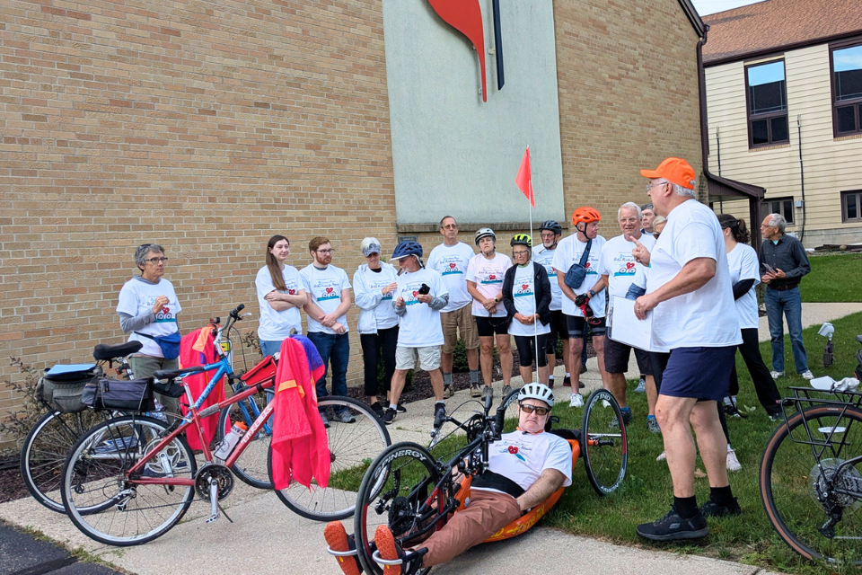 Bike riders getting ready