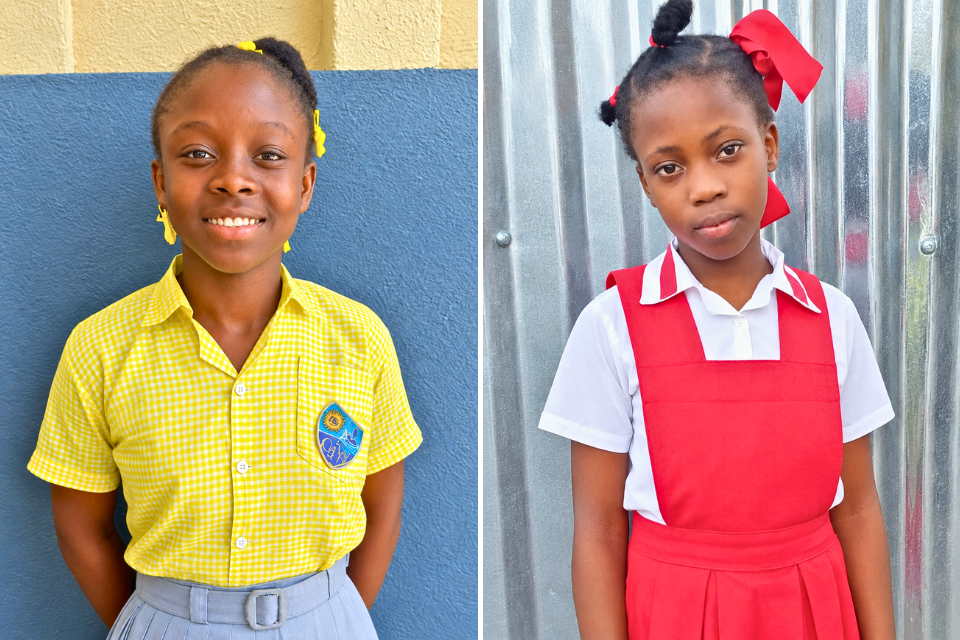 Two schoolgirls in Haiti
