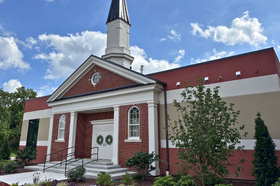 Outside of retirement home chapel