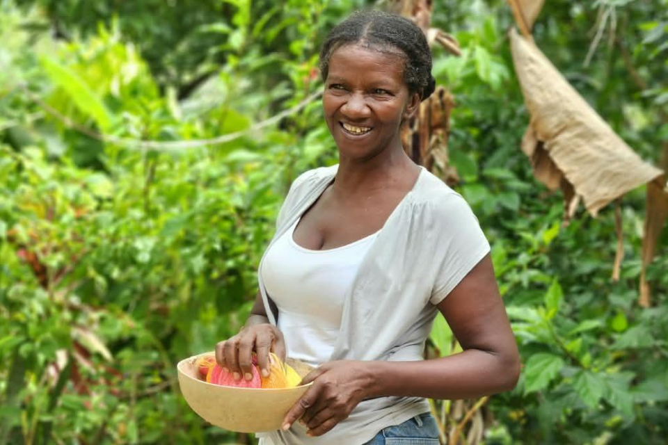 Woman holding a bowl