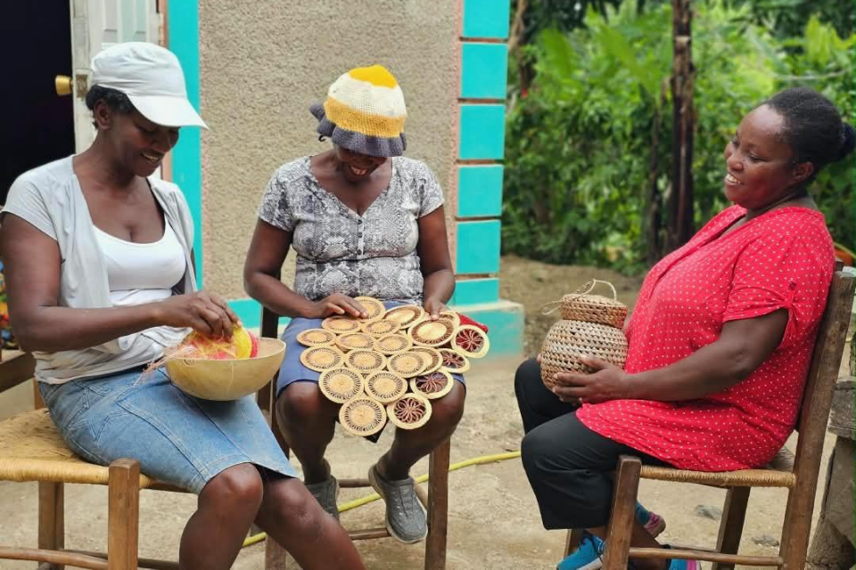 Women making handicrafts